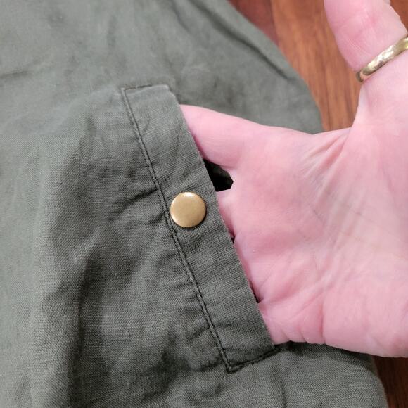 Cynthia Rowley 100% Linen Bomer Jacket Zip Front Size Small - Picture 4 of 11